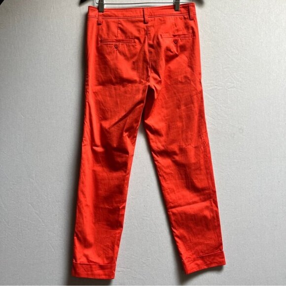 Cambio orange cotton cuffed trouser pants Sz 6 - Picture 2 of 11
